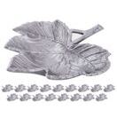 Dekoschale Blatt Masterbox 18-teilig Schale Aluminium Leaf gold o. silber Blattschale