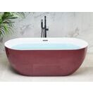 Badewanne freistehend burgunderrot oval 170 x 80 cm CARRERA