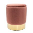 Samthocker Velour Hocker mit Stauraum 31 x 38 cm rose