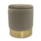 Samthocker Velour Hocker mit Stauraum 31 x 38 cm taupe