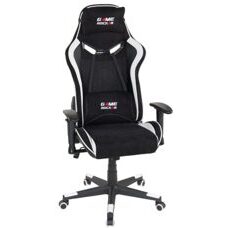 Gaming/Schreibtischstuhl GAME-ROCKER G-30 Büro Kopfstütze(n) Stoff 131cm - 140cm 121cm - 130cm schwarz weiss Armlehne(n)