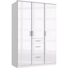 Kleiderschrank CLACK Hochglanz Weiss-Weiss