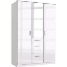 Kleiderschrank CLACK Hochglanz Weiss-Weiss