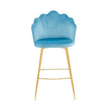 Barhocker 2er-Set BANDUNG blau-goldfarben