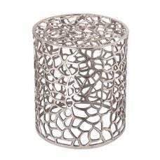 Beistelltisch Agadir rund silber 40 x 45 cm Korallendesign