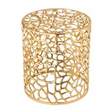 Beistelltisch Agadir rund gold 40 x 45 cm Korallendesign