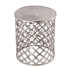 Beistelltisch Kairo rund silber 40 x 45 cm Orientalisch