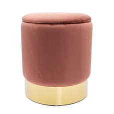 Samthocker Velour Hocker mit Stauraum 31 x 38 cm rose