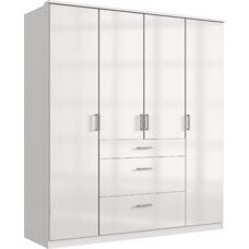 Kleiderschrank CLACK Hochglanz Weiss-Weiss