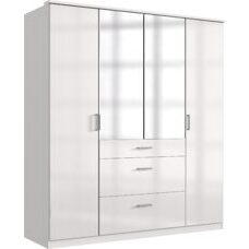 Kleiderschrank CLACK Hochglanz Weiss-Weiss