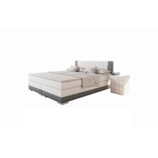 Boxspringbett BEKASI weiss-grau