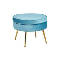 Sitzpouf BANDUNG blau-goldfarben