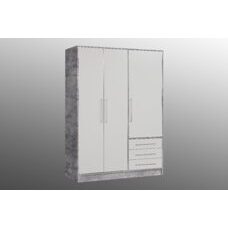 Kleiderschrank JUPITER Betonoptik-Weiss