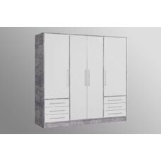 Kleiderschrank JUPITER Weiss-Betonoptik