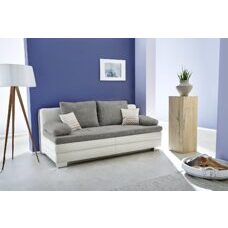 Schlafsofa LINCOLN weiss-grau