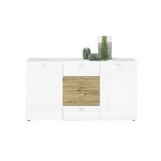 Sideboard SARI 2 Weiss-Weiss Hochglanz-Artisan