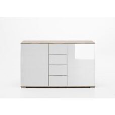 Sideboard EASY PLUS C Eiche sägerau-Glas Weiss