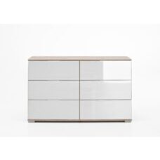 Sideboard EASY PLUS C Eiche sägerau-Glas Weiss