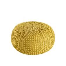 Pouf PREMIUM ø45cm Sitzhocker Strickpouf Innen Terrasse Pool Garten nachhaltig