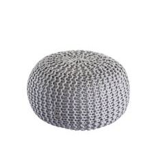 Pouf PREMIUM ø45cm Sitzhocker Strickpouf Innen Terrasse Pool Garten nachhaltig