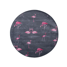 Kinderteppich grau ? 120 cm Flamingo-Muster Kurzflor KERTE