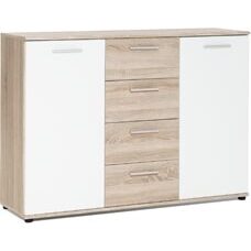 Sideboard JACKY 2 Weiss-Eiche Sonoma