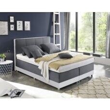 Boxspringbett LUANDA 1 LL 1115 ultra white-Como 11 anthrazit