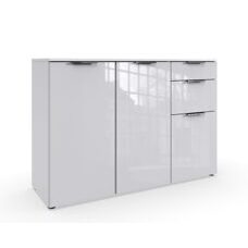 Sideboard ROSARIO Glas Weiss-Weiss