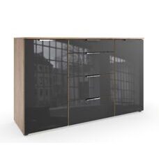 Sideboard ROSARIO Glas Grey-Plankeneiche