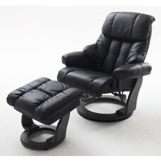 Relax-Sessel mit Hocker CALGARY schwarz