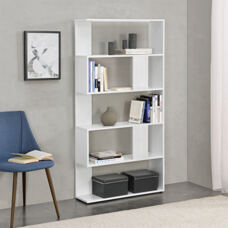 Bücherregal Aneby 159x80x24cm mit 5 Ablageflächen Weiss