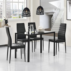 Essgruppe Bergen (Set, 5-tlg) 105x60x75 cm schwarz