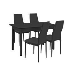 Essgruppe Jrpeland (Set, 5-tlg) 120x60 cm Schwarz