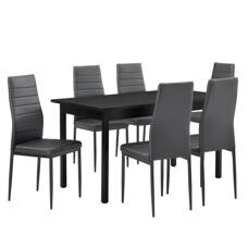 Essgruppe Bjerkvik (Set, 7-tlg) 140x60 cm Grau