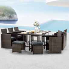 Polyrattan Sitzgruppe Laredo XL Braun meliert