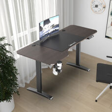 Höhenverstellbarer Tisch Oxnard elektrisch 160x75cm Walnuss-Optik