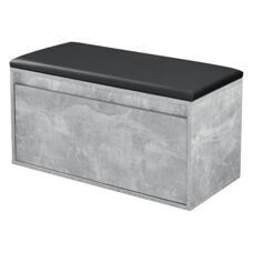 Sitzbank Degerfors 80x39x45 cm Betonoptik/Schwarz