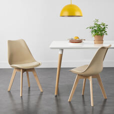 2er-Set Esszimmerstuhl Fläten Beige