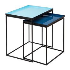 Beistelltisch 45 x 45 cm Copenhagen türkis blau - 2er Set