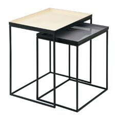 Beistelltisch 45 x 45 cm Copenhagen weiss grau - 2er Set