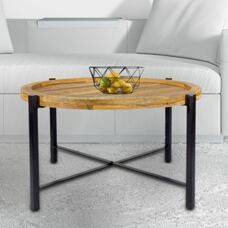 Couchtisch ø75cm Beistelltisch Wohnzimmer Tisch rund Sioux Metall Gestell