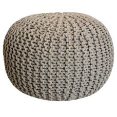 Pouf 55 cm Grobstrick Optik extrahoch 37 cm beige