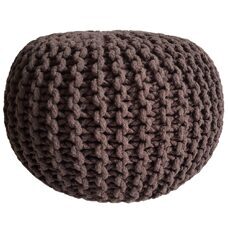 Pouf 45 cm Sitzpouf Grobstrick Optik Höhe 30 cm zimt