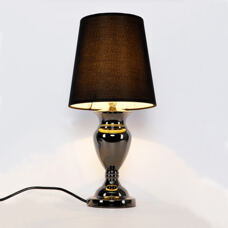 Moderne Tischlampe H:48cm Schwarz Tischleuchte Lampe Leuchte