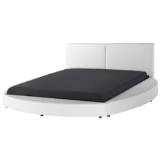 Lederbett weiss Lattenrost 180 x 200 cm LAVAL