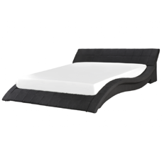 Wasserbett Polsterbezug schwarz 180 x 200 cm VICHY