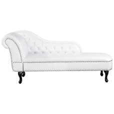 Chaiselongue Kunstleder weiss linksseitig NIMES