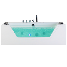 Whirlpool Badewanne weiss LED Unterwasserbeleuchtung 174 x 80 cm SAMANA