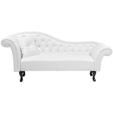 Chaiselongue Kunstleder weiss linksseitig LATTES