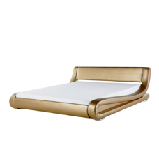 Wasserbett Leder gold 160 x 200 cm AVIGNON